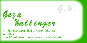 geza wallinger business card